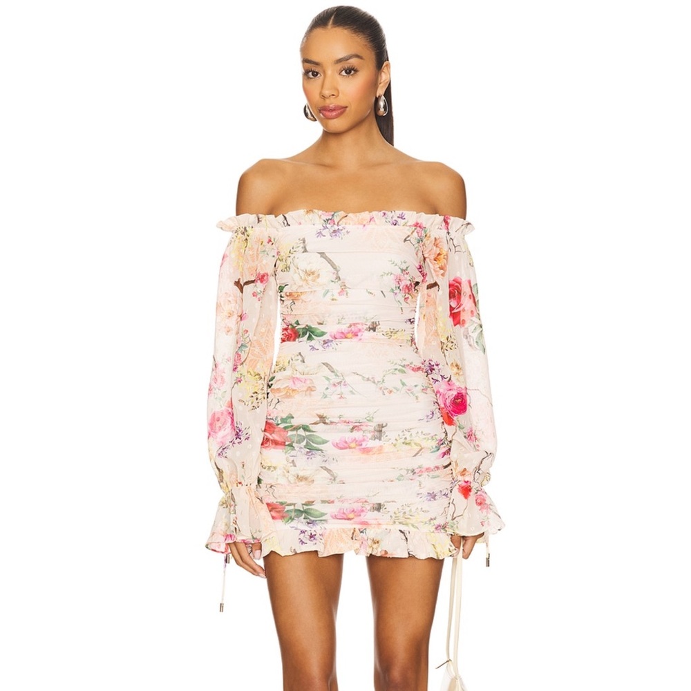 REVOLVE Floral Off-Shoulder Mini Dress